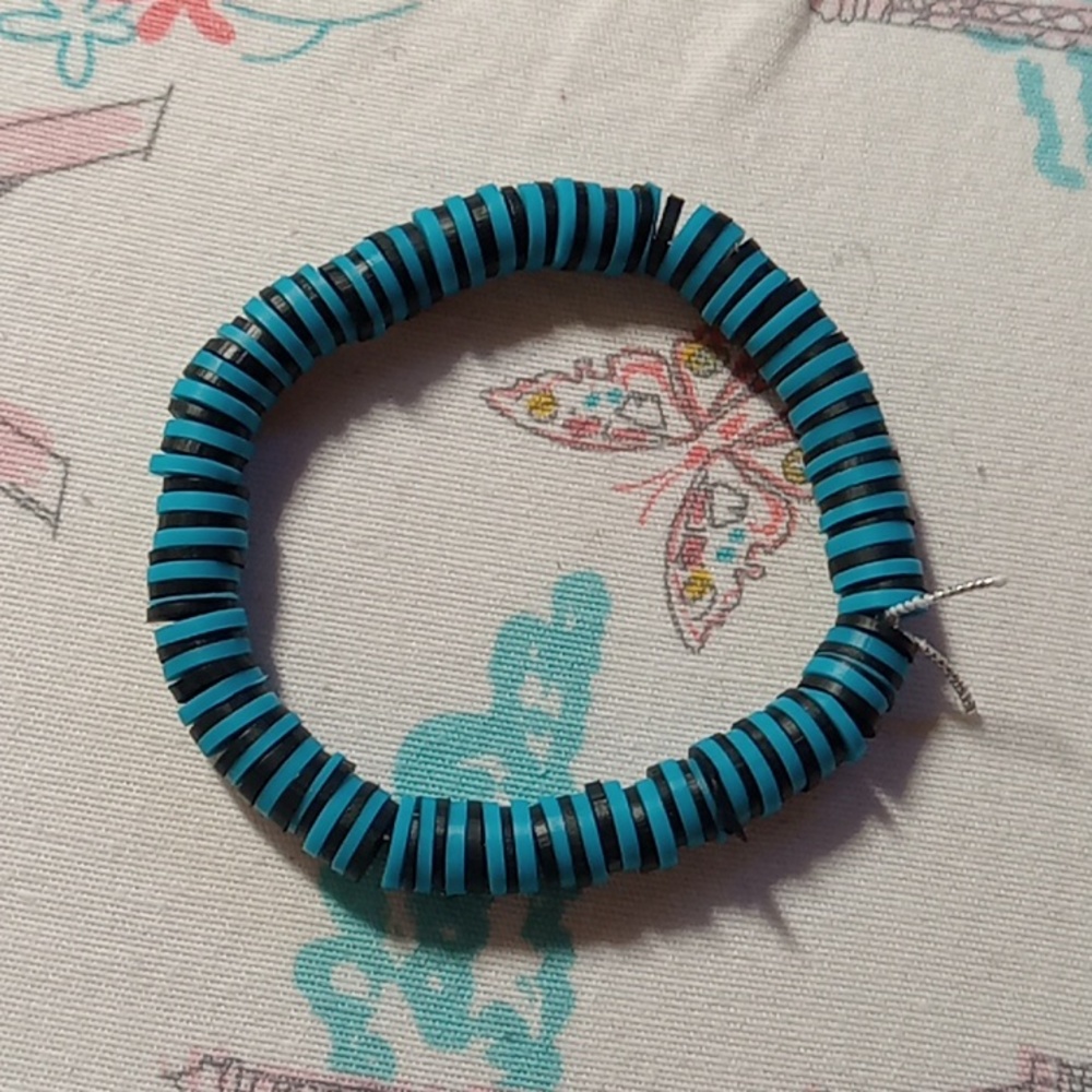 Teal and black bracelet